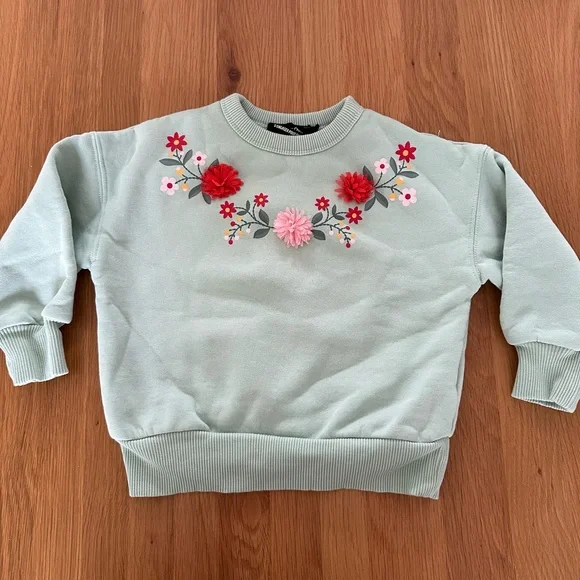 Monoprix (French) Floral Embroidered Sweatshirt 4Y - Picture 1 of 3